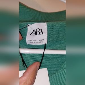 Zara green and link long sleeve shirt